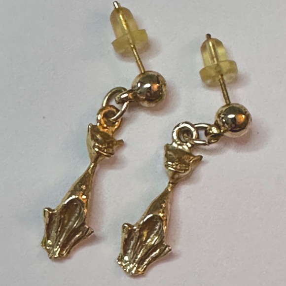 Vintage Skinny Cat Earrings - Picture 2 of 4